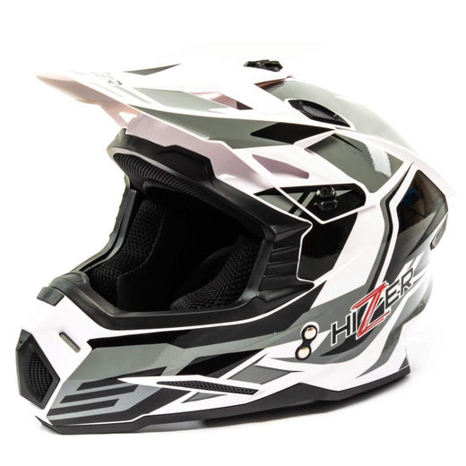 Шлем мото кроссовый HIZER J6801 №4, White/Gray, S pitbikemarket.ru